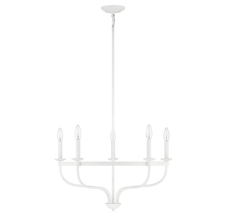 Meridian M10087BQW Five Light Chandelier, Bisque White