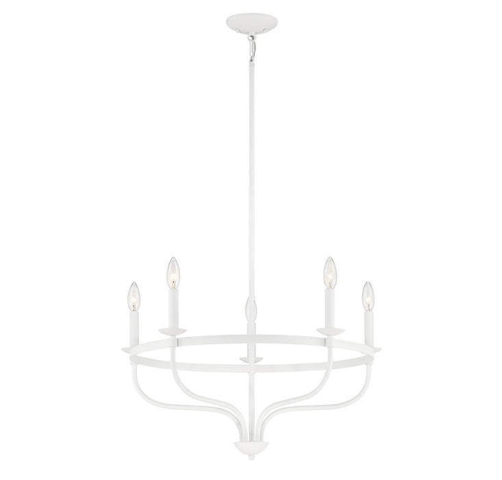 Meridian M10087BQW Five Light Chandelier, Bisque White