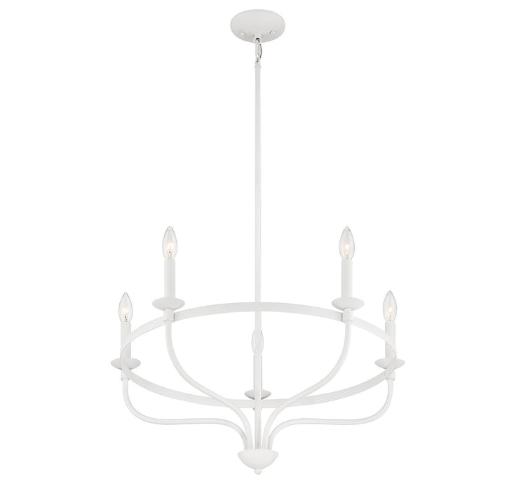 Meridian M10087BQW Five Light Chandelier, Bisque White