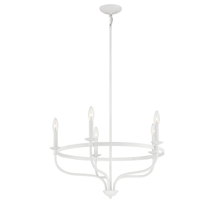 Meridian M10087BQW Five Light Chandelier, Bisque White