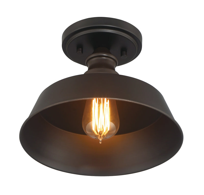 Meridian M60068ORB One Light Semi-Flush Mount, Oil Rubbed Bronze