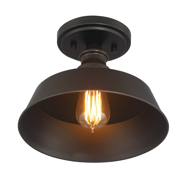 Meridian M60068ORB One Light Semi-Flush Mount, Oil Rubbed Bronze