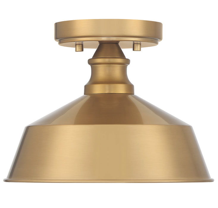 Meridian M60068NB One Light Semi-Flush Mount, Natural Brass