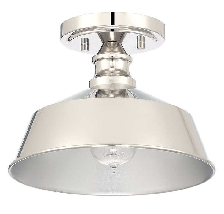 Meridian M60068PN One Light Semi-Flush Mount, Polished Nickel