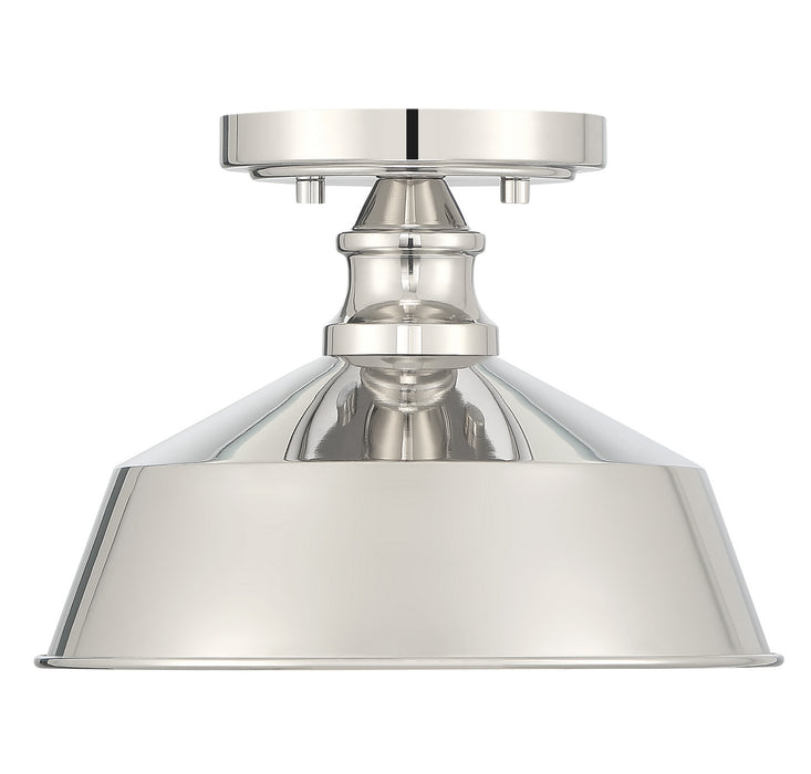 Meridian M60068PN One Light Semi-Flush Mount, Polished Nickel