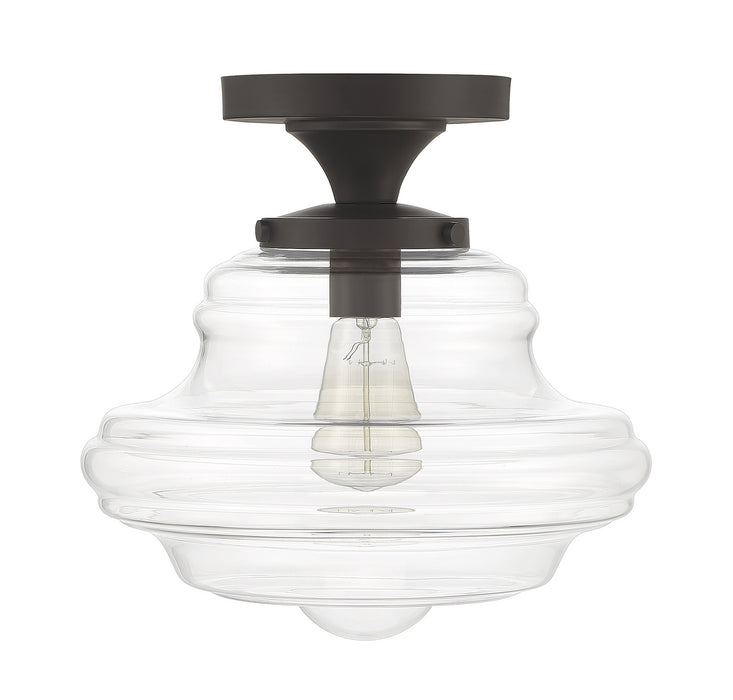 Meridian M60069ORB One Light Semi-Flush Mount, Oil Rubbed Bronze