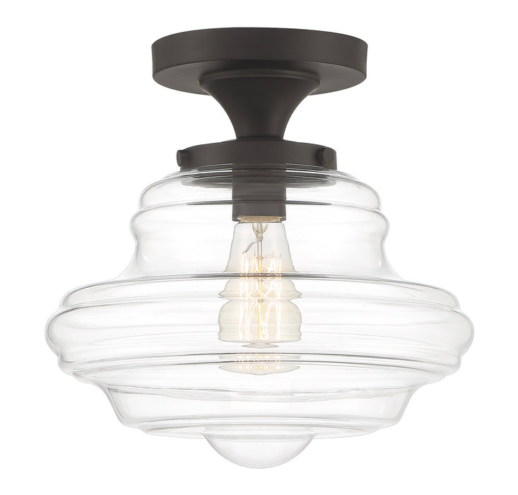 Meridian M60069ORB One Light Semi-Flush Mount, Oil Rubbed Bronze