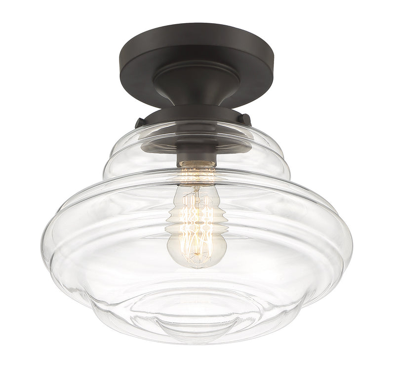 Meridian M60069ORB One Light Semi-Flush Mount, Oil Rubbed Bronze