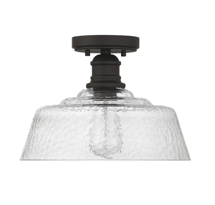 Meridian M60070ORB One Light Semi-Flush Mount, Oil Rubbed Bronze