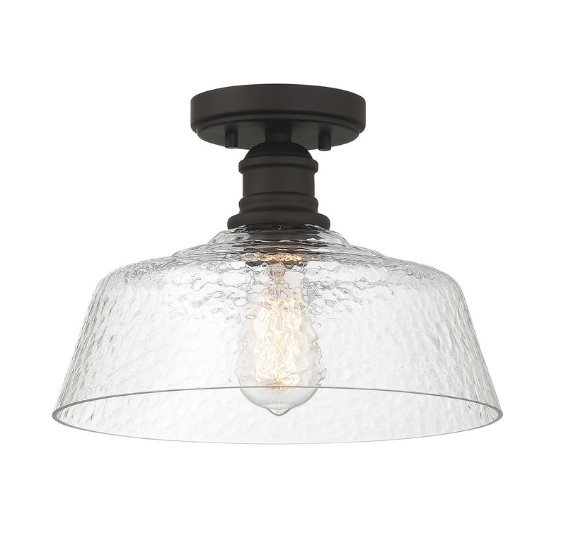 Meridian M60070ORB One Light Semi-Flush Mount, Oil Rubbed Bronze
