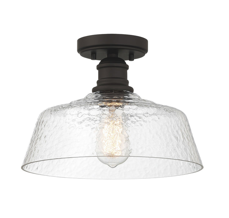 Meridian M60070ORB One Light Semi-Flush Mount, Oil Rubbed Bronze
