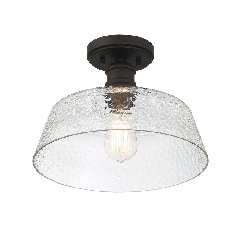 Meridian M60070ORB One Light Semi-Flush Mount, Oil Rubbed Bronze