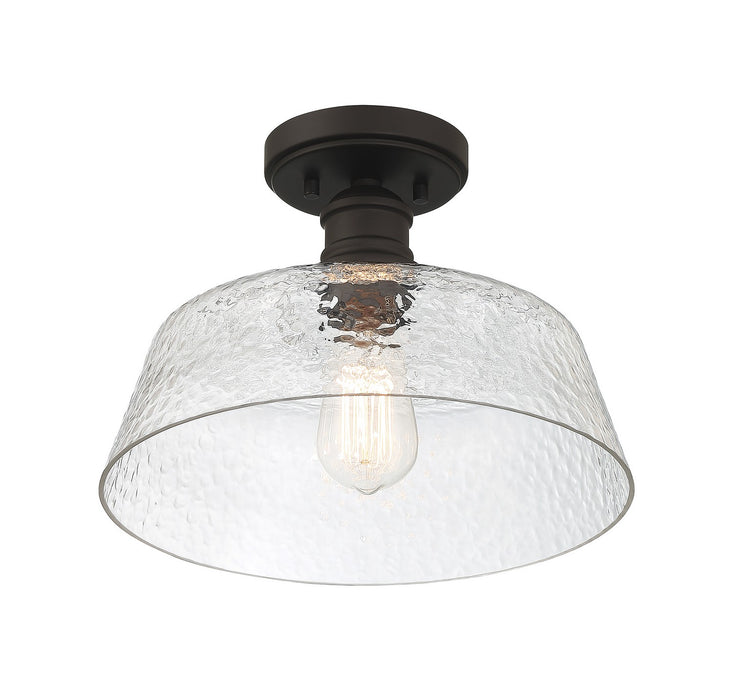 Meridian M60070ORB One Light Semi-Flush Mount, Oil Rubbed Bronze