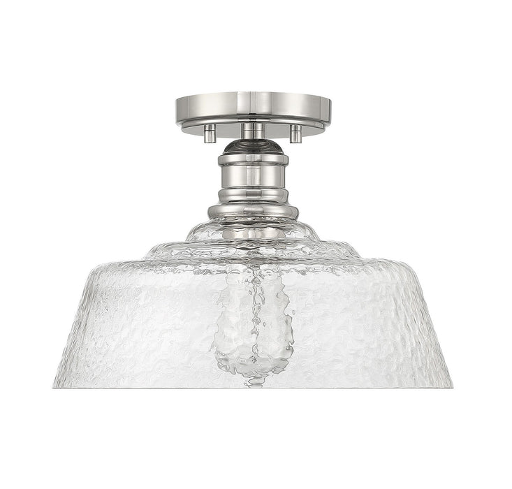Meridian M60070PN One Light Semi-Flush Mount, Polished Nickel