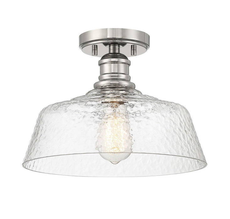Meridian M60070PN One Light Semi-Flush Mount, Polished Nickel