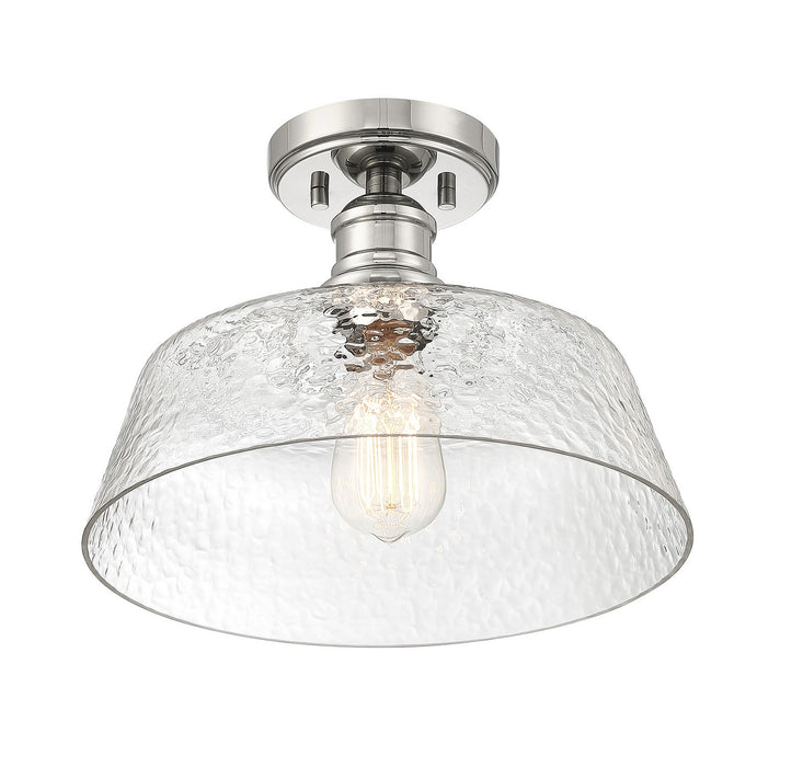 Meridian M60070PN One Light Semi-Flush Mount, Polished Nickel