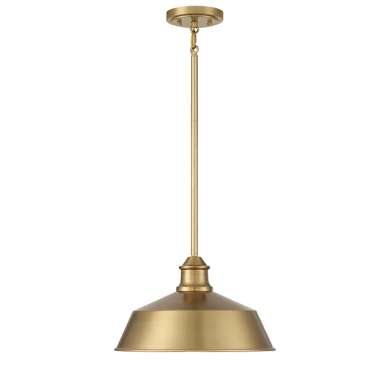 Meridian M7021NB One Light Pendant, Natural Brass