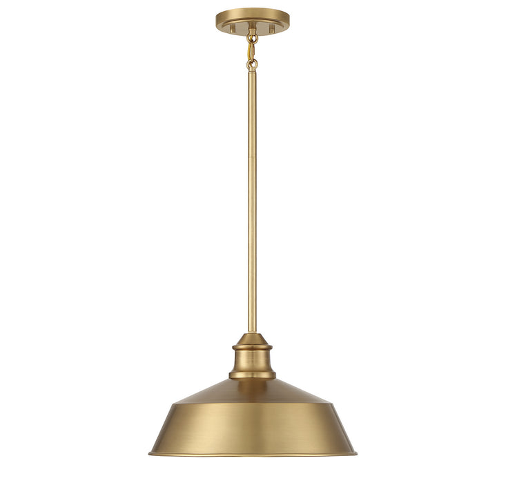Meridian M7021NB One Light Pendant, Natural Brass
