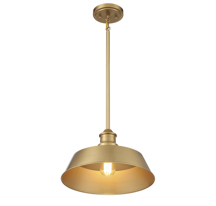 Meridian M7021NB One Light Pendant, Natural Brass