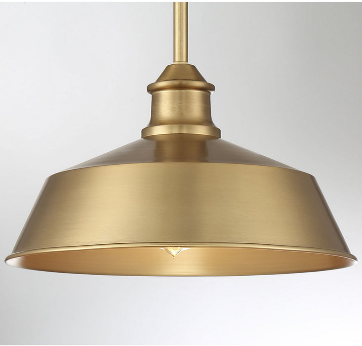 Meridian M7021NB One Light Pendant, Natural Brass