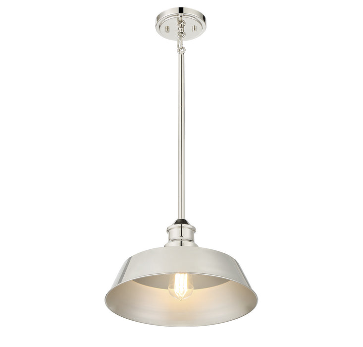 Meridian M7021PN One Light Pendant, Polished Nickel