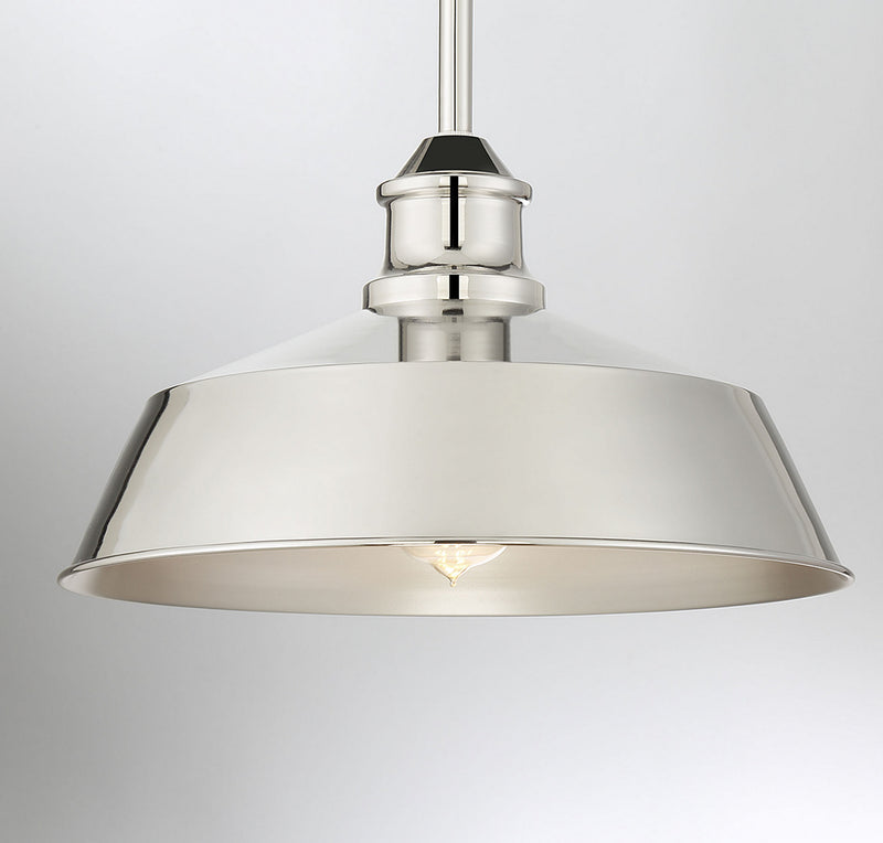 Meridian M7021PN One Light Pendant, Polished Nickel