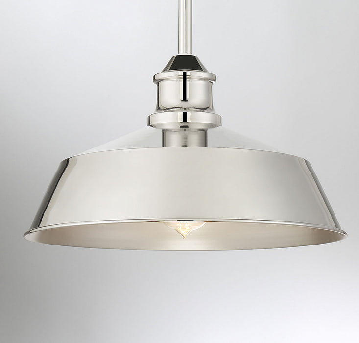Meridian M7021PN One Light Pendant, Polished Nickel