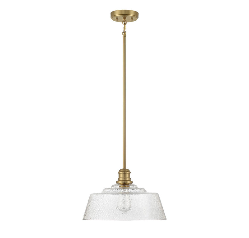 Meridian M7023NB One Light Pendant, Natural Brass
