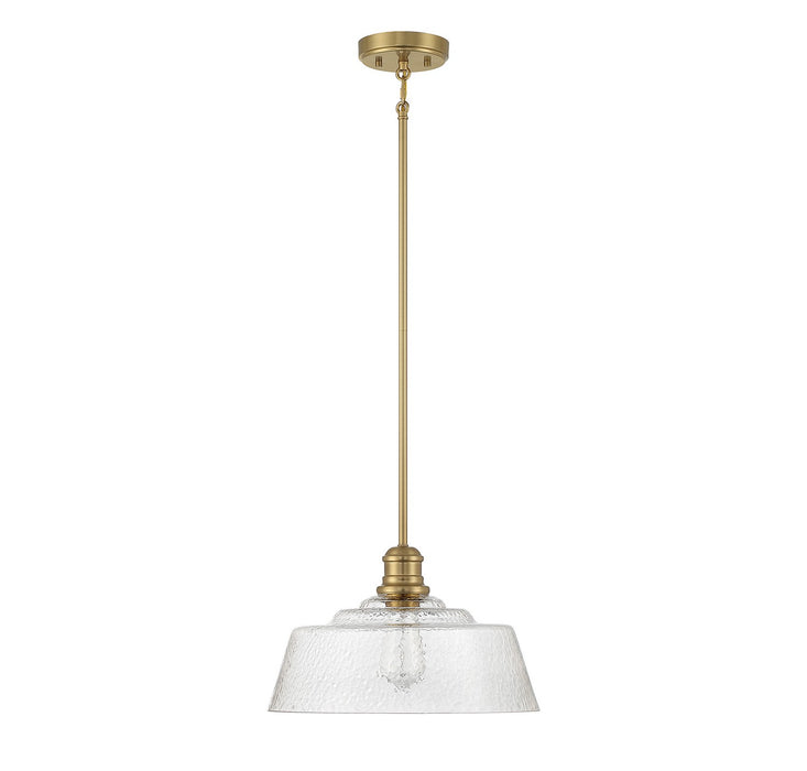 Meridian M7023NB One Light Pendant, Natural Brass