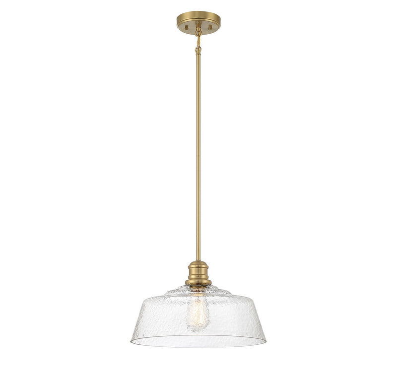 Meridian M7023NB One Light Pendant, Natural Brass
