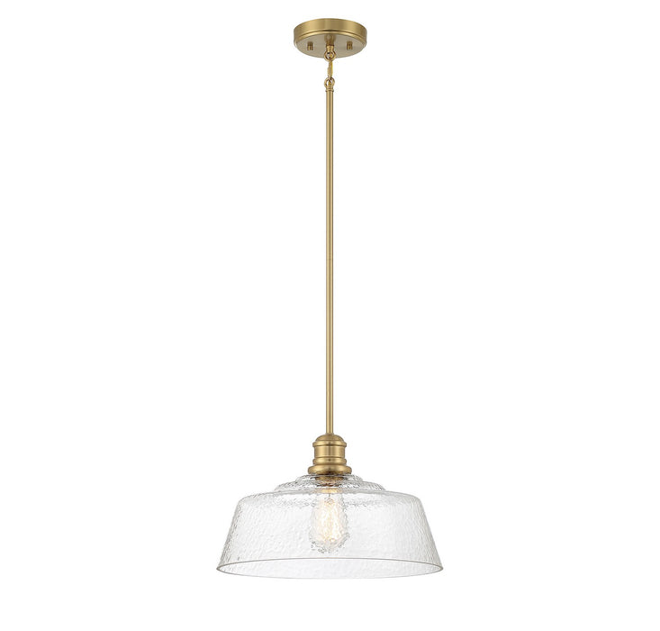 Meridian M7023NB One Light Pendant, Natural Brass
