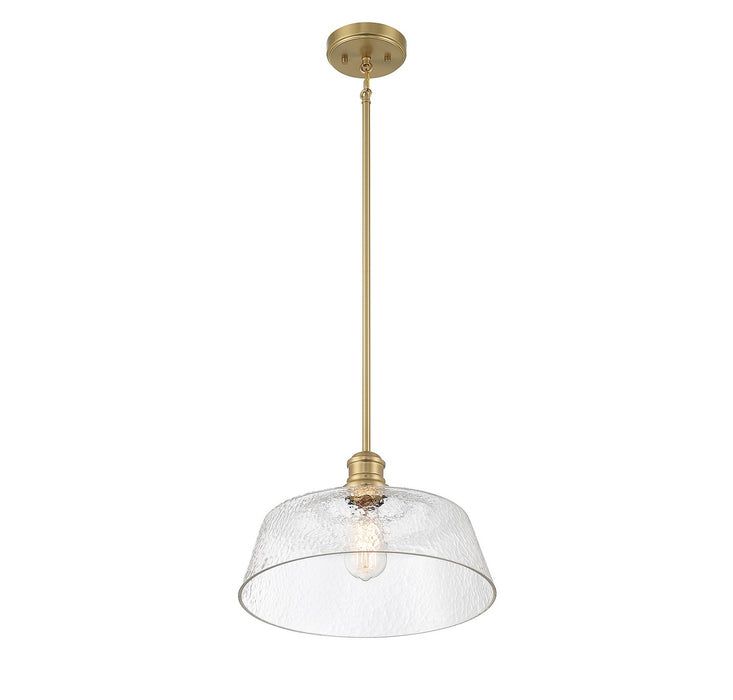 Meridian M7023NB One Light Pendant, Natural Brass