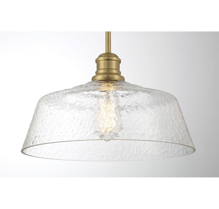 Meridian M7023NB One Light Pendant, Natural Brass