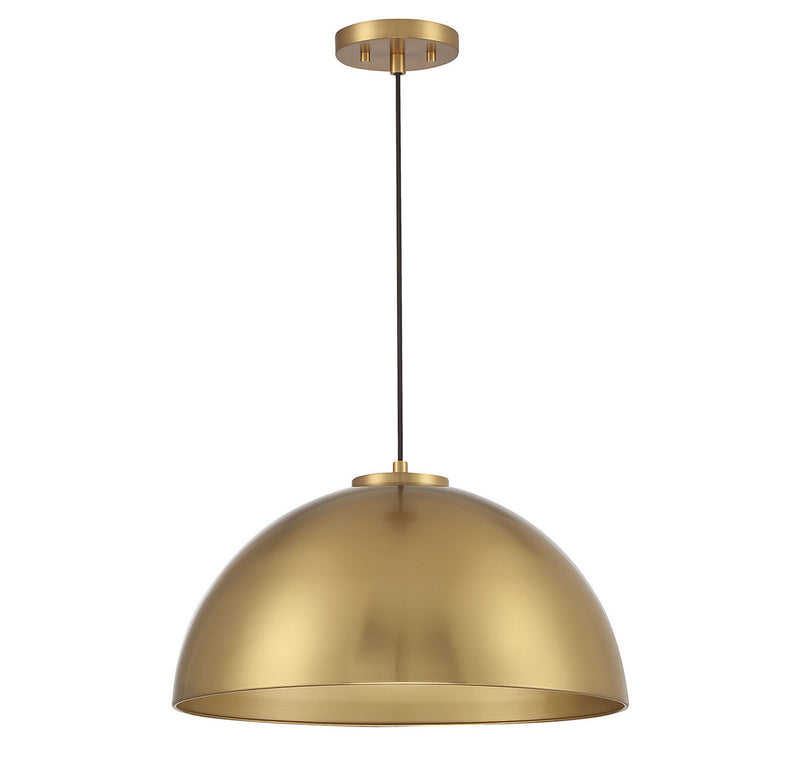 Meridian M7024NB One Light Pendant, Natural Brass