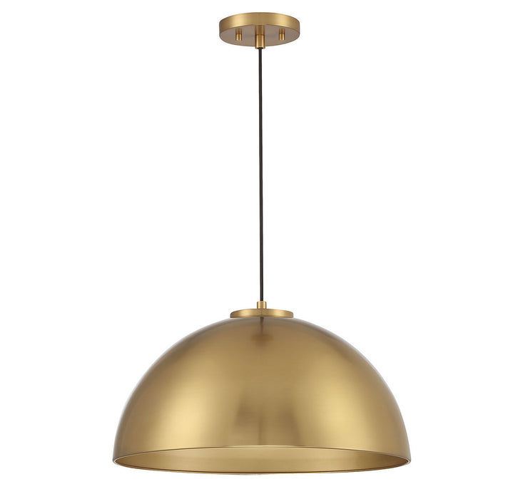 Meridian M7024NB One Light Pendant, Natural Brass
