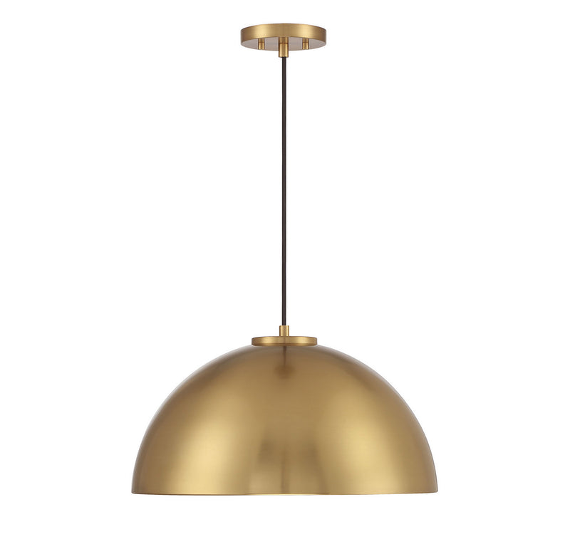 Meridian M7024NB One Light Pendant, Natural Brass