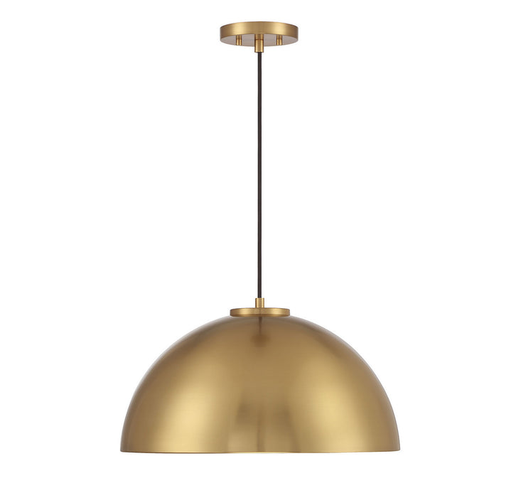 Meridian M7024NB One Light Pendant, Natural Brass