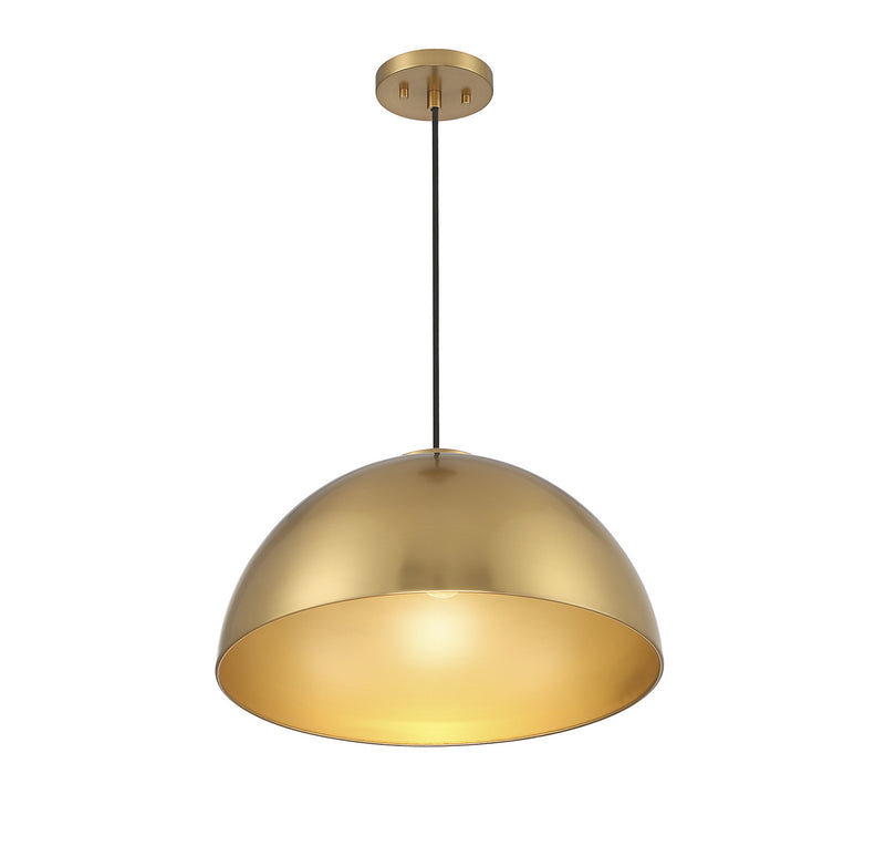 Meridian M7024NB One Light Pendant, Natural Brass