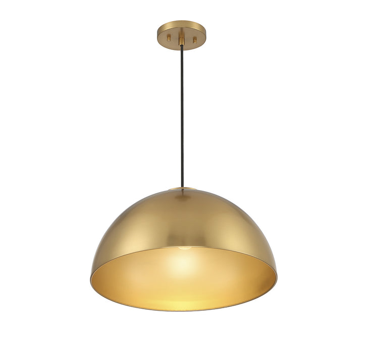 Meridian M7024NB One Light Pendant, Natural Brass