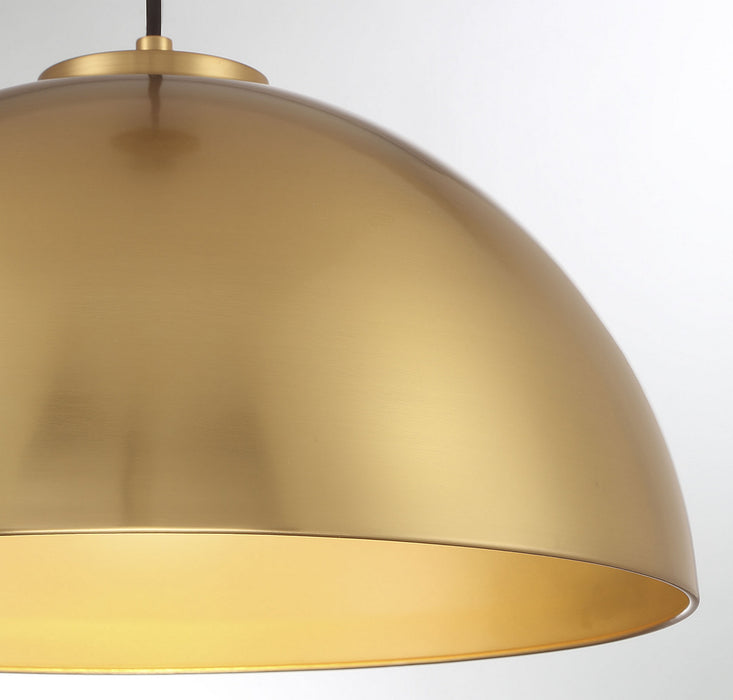 Meridian M7024NB One Light Pendant, Natural Brass