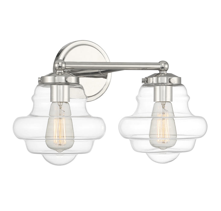 Meridian M80072PN Two Light Bathroom Vanity, Polished Nickel