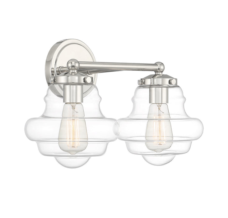 Meridian M80072PN Two Light Bathroom Vanity, Polished Nickel