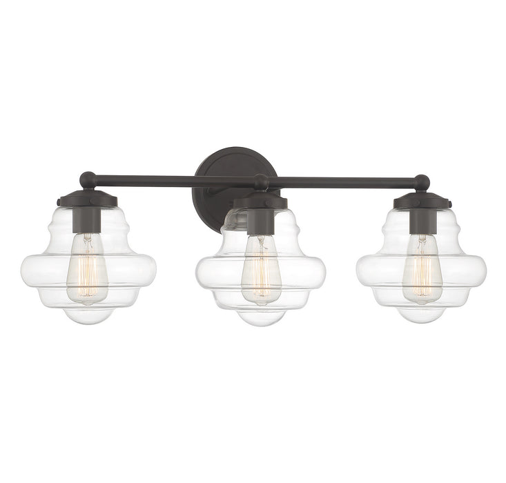 Meridian M80073ORB Three Light Bathroom Vanity, Oil Rubbed Bronze