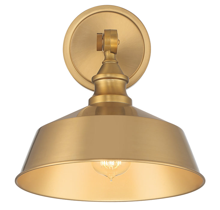 Meridian M90090NB One Light Wall Sconce, Natural Brass