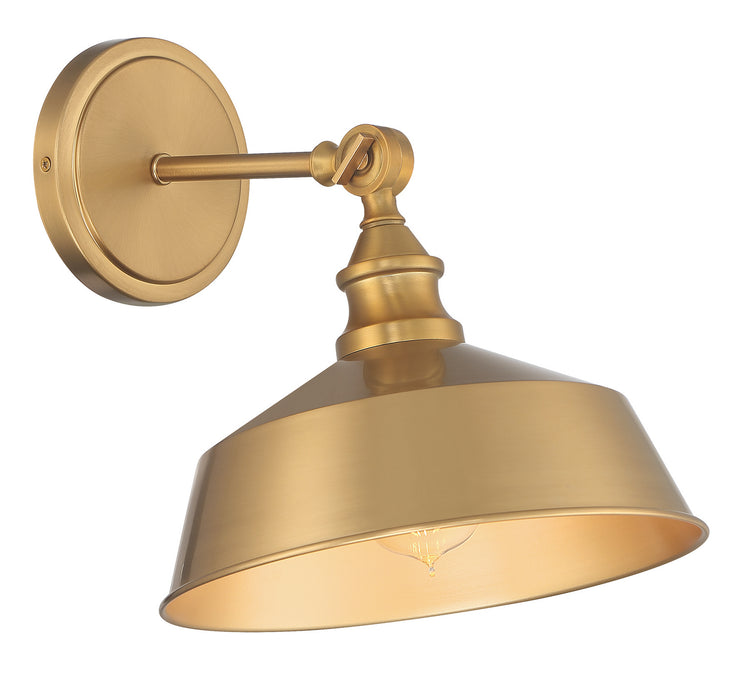Meridian M90090NB One Light Wall Sconce, Natural Brass
