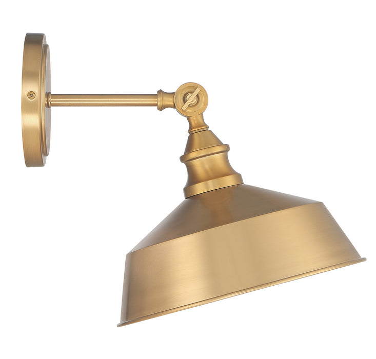 Meridian M90090NB One Light Wall Sconce, Natural Brass