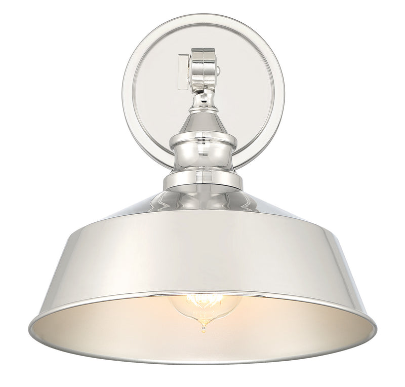 Meridian M90090PN One Light Wall Sconce, Polished Nickel