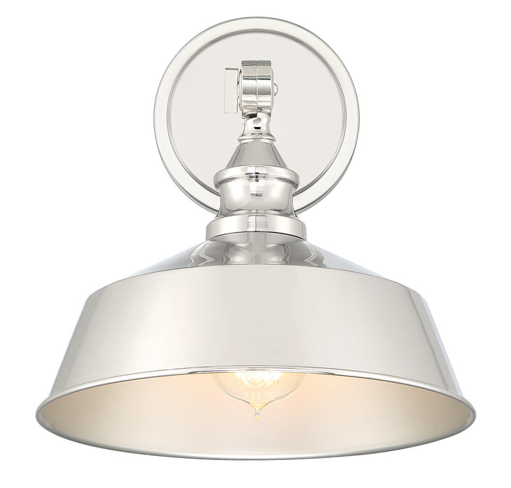 Meridian M90090PN One Light Wall Sconce, Polished Nickel