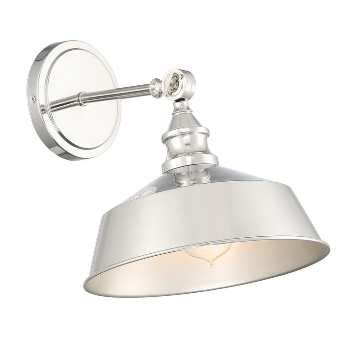 Meridian M90090PN One Light Wall Sconce, Polished Nickel