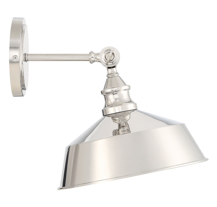 Meridian M90090PN One Light Wall Sconce, Polished Nickel